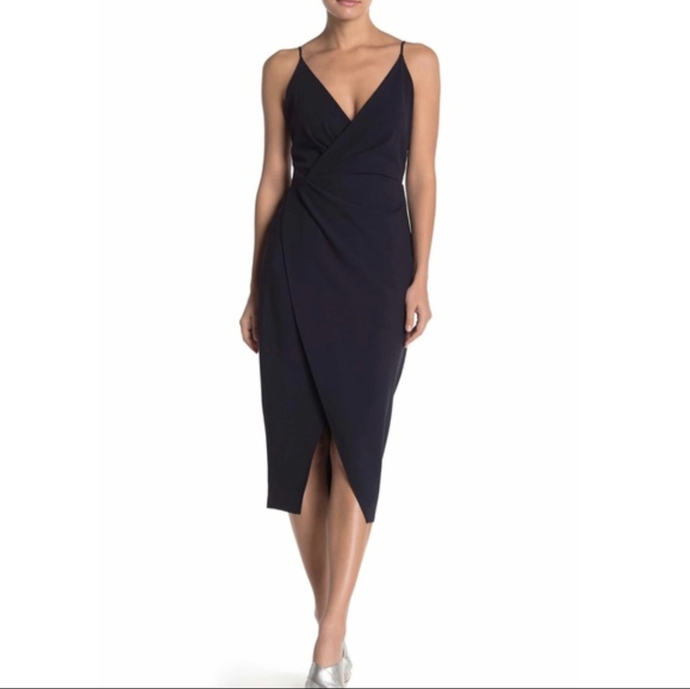 Betsy Johnson Revved up faux wrap dress.